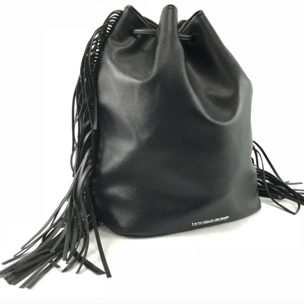 🔸NTW🔸 VS Black Fringed Drawstring backpack/bag